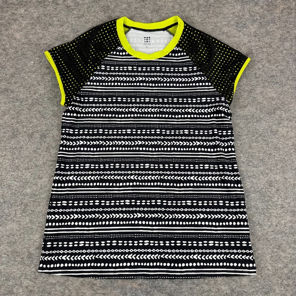 Title Nine Golf T-Shirt Geometric‎ Nylon Stretch Black Womens XL